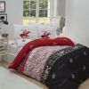 Housse de couette 220x240 + 2 taies d'oreiller 60x60 cm Coton Bhpc 004 Red