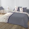 Housse de couette 240x260 + 2 taies d'oreiller 63x63 cm Coton Maya Bleu