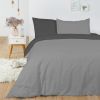 Housse de couette 240x260 + 2 taies d'oreiller 63x63 cm Coton Grisclair_Anthracite