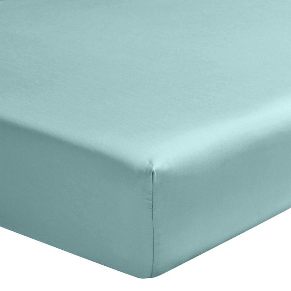 Drap housse 140x190 +30 cm Satin de Coton Celadon