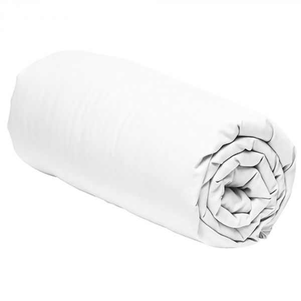 Drap housse 160x200 +30 cm Percale de Coton Blanc