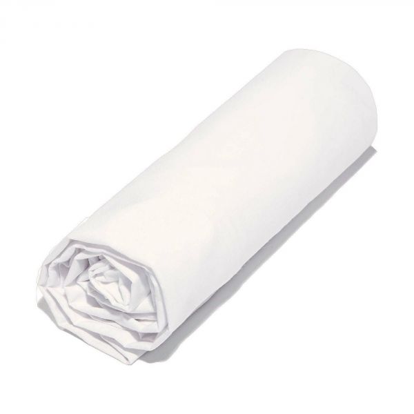 Drap housse 140x190 +23 cm Microfibre Blanc