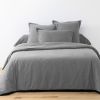 Housse de couette 220x240 cm + 2 taies d'oreiller 65x65 cm Coton Gris Foncé