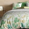 Housse de couette 220x240 cm + 2 taies d'oreiller 63x63 cm Coton Ecrus Vert