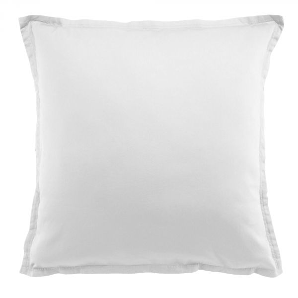 Taie d'oreiller 65x65 cm carrée Satin de Coton Blanc