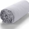 Drap housse 140x190 +30 cm Satin de Coton Gris Craie