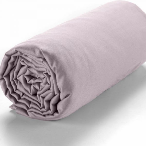 Drap housse 140x190 +30 cm Satin de Coton Tourterelle