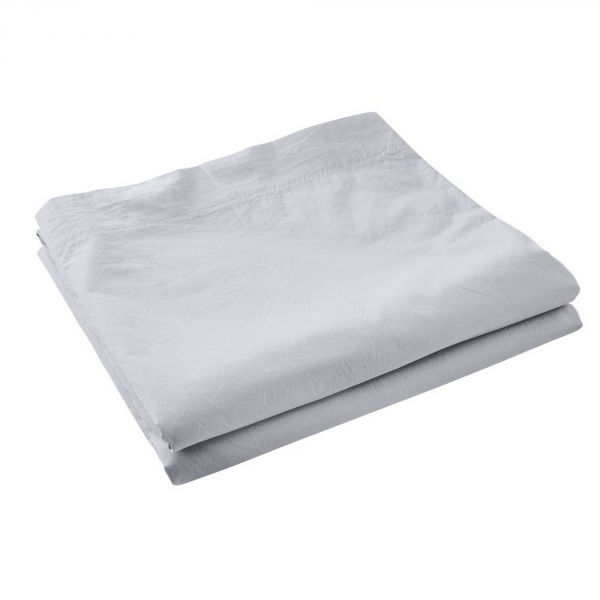 Drap plat 240x300 Satin de Coton Gris Craie