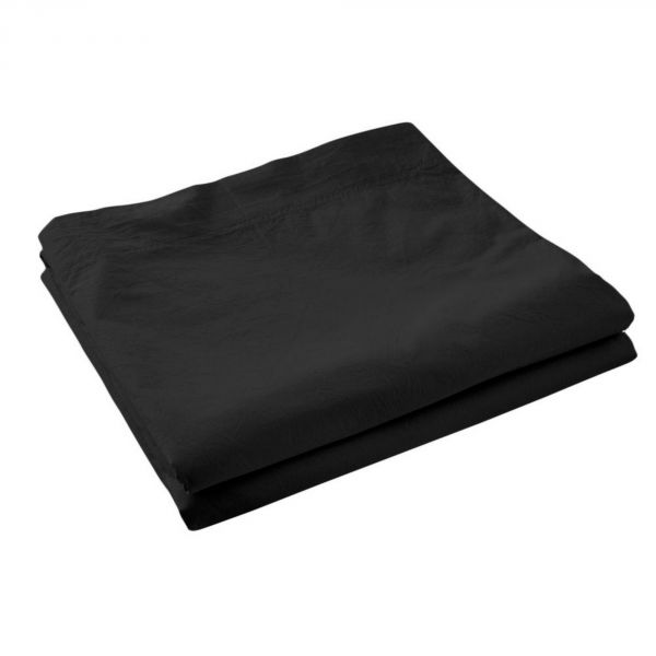 Drap plat 240x300 Satin de Coton Noir