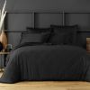 Drap plat 240x300 Satin de Coton Noir