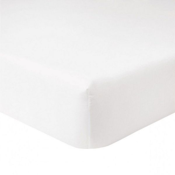 Drap housse 160x200 +25 cm Coton Blanc