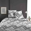 Housse de couette 220x240 cm + 2 taies d'oreiller 63x63 cm 100% Coton 57 fils Ms Gris