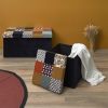 Coffre de rangement banc pliable Patchwork rétro