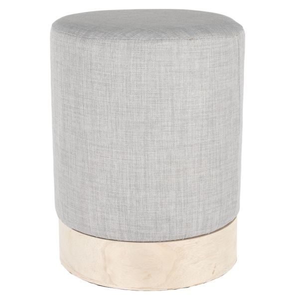 Pouf scandinave rond gris clair