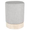 Pouf scandinave rond gris clair