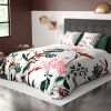 Housse de couette 240x260 cm + 2 taies d'oreiller 100% Coton Bio 47 fils Herbier