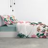 Housse de couette 240x260 cm + 2 taies d'oreiller 100% Coton Bio 47 fils Herbier