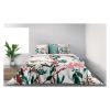 Housse de couette 240x260 cm + 2 taies d'oreiller 100% Coton Bio 47 fils Herbier