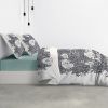 Housse de couette 220x240 cm + 2 taies d'oreiller 100% Coton Bio 47 fils Avec Amour