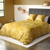 Housse de couette 200x200 cm + 2 taies d'oreiller 100% Coton Bio 57 fils Victoria Ocre