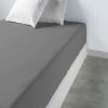 Drap housse 140x190 +35 cm 100% Coton 57 fils Gris Clair