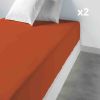 2 Draps housse 80x200 +35 cm 100% Coton 57 fils Terracotta