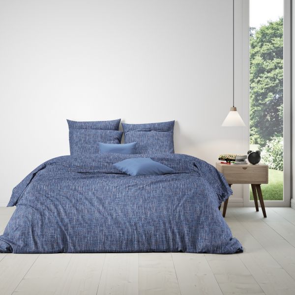 Housse de couette 220x240 cm + 2 taies d'oreiller 63x63 cm Coton 57 fils Lindigo