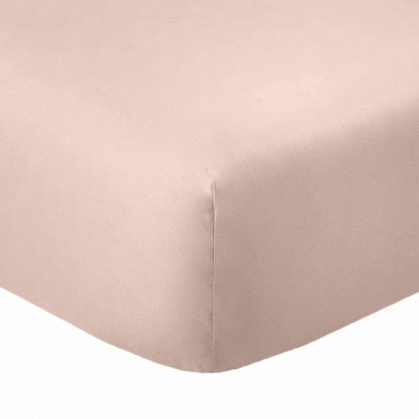 Drap housse 140x190 +35 cm Coton 57 fils Blush