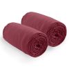 2 Draps housse 80x200 +35 cm Coton 57 fils Cerise