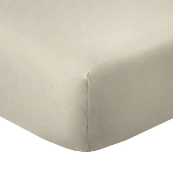 Drap housse 180x200 +35 cm Coton 57 fils Latte