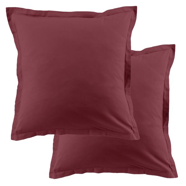 Lot de 2 taies d'oreiller 63x63 cm Coton 57 fils Cerise