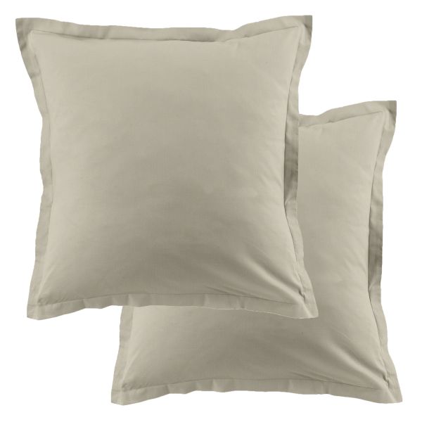 Lot de 2 taies d'oreiller 63x63 cm Coton 57 fils Latte