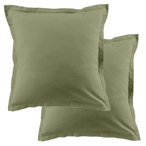 Lot de 2 taies d'oreiller 63x63 cm Coton 57 fils Verveine