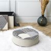 Pouf rond Patchwork gris 50 cm