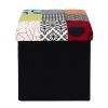 Pouf pliable coffre de rangement Patchwork