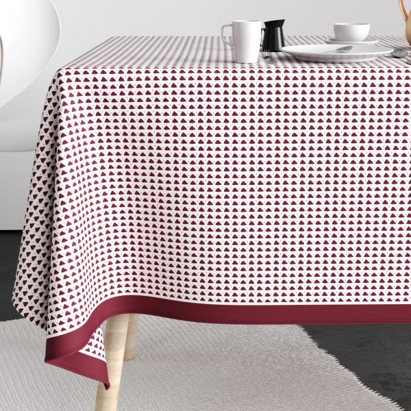 Nappe rectangulaire anti tache 140x250 cm Coton Tilak Aubergine