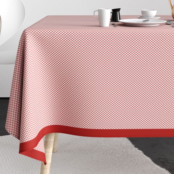 Nappe rectangulaire anti tache 140x200 cm Coton Vicha Brique