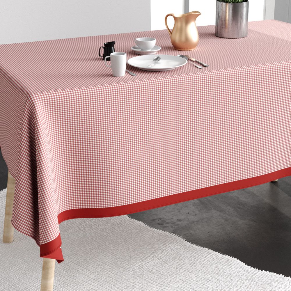 NAPPE RECTANGULAIRE 140 x 250 cm / TISSU AMEUBLEMENT / ROUGE Foncé