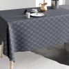 Nappe 150x350 cm Polyester à motifs Flocon Gris