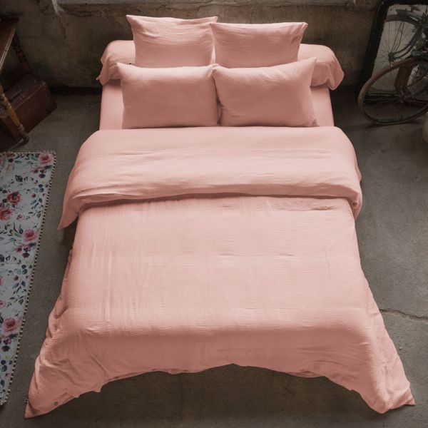 Housse de couette 140x200 cm en Gaze de coton Rose