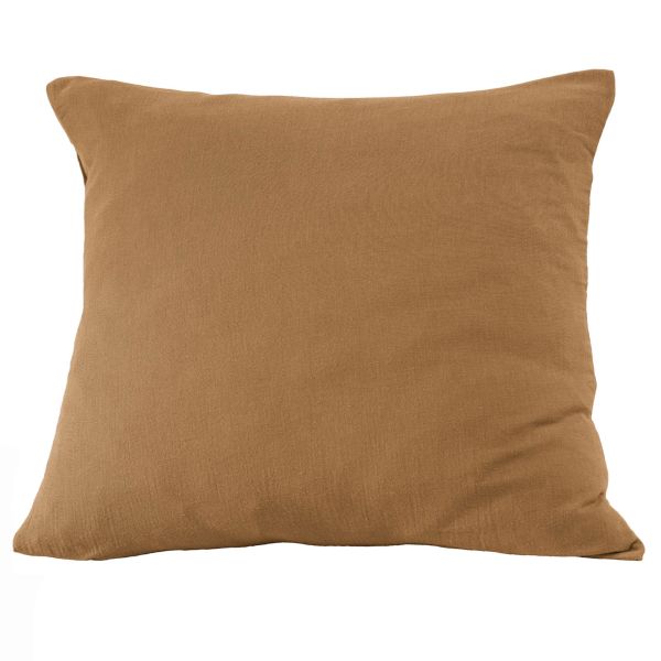 Taie d'oreiller 60x60 cm Gaze de coton Camel