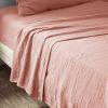 Drap plat 240x300 cm Gaze de coton Rose