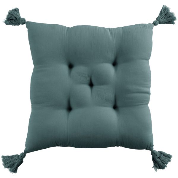 Coussin de chaise 40x40 cm Gaze de coton avec pompons Canard