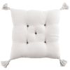 Coussin de chaise 40x40 cm Gaze de coton avec pompons Chantilly