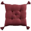 Coussin de chaise 40x40 cm Gaze de coton avec pompons Lie de vin