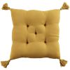 Coussin de chaise 40x40 cm Gaze de coton avec pompons Safran