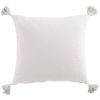 Coussin carré 40x40 cm Gaze de coton avec pompons Chantilly