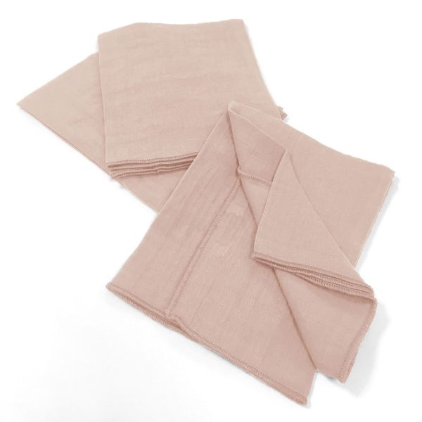 Lot de 3 serviettes 40x40 Gaze de coton Guimauve