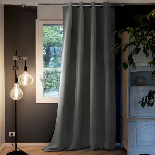 Rideau Occultant 180x260 cm Doublure polaire Polyester Anthracite