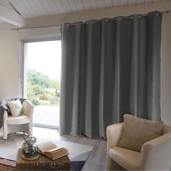 Rideau Occultant 280x260 cm Doublure polaire Polyester Anthracite